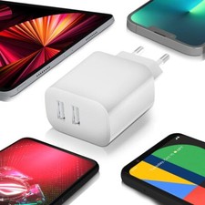 4PCS EU 2-Pin Dual USB Travel